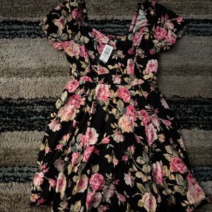 Torrid Black and Pink Floral Dress